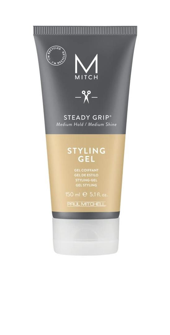 MITCH by Paul Mitchell Steady Grip Hair Gel for Men, Medium Hold & Shine, For All Hair Types, Especially Fine to Medium Hair, 5.1 fl. oz.