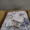 Washable Rug 8x10 for Living Room - Navy Blue Stain Resistant Urtla Thin Area Rugs with Non Slip Rubber Backing - Indoor Floor Carpet for Dining Room Home Office Dorm, Blue/White