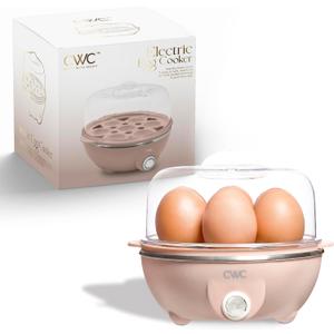 COOK WITH COLOR 350W Electric Double Layer Egg Cooker - Egg Boiler for Hard Boiled, Soft Boiled, and Omelettes, 6.1x6.1x5.5, Dusty Rose (Original)