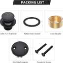Matte Black Bath Tub Drain and Overflow Kit, Universal All Metal Tip-Toe Bathtub Drain Replacement Kit with Fine/Coarse Thread