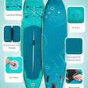 Extra Wide Inflatable Stand Up Paddle Board, Sup Board with Removable Fins,Floating Paddle, Backpack,Safety Leash, Floating Phone Case for Adults & Youth