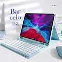 Keyboard Case for iPad mini 7th/6th Generation 8.3 Inch, Case for iPad mini 7 A17 Pro/Mini6 Keyboard with Mouse, Cute Round Key Detachable Keyboard Case with Pencil Holder, Yellow