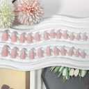 Ombre Acrylic Press on Nails Almond Medium Acrylic Nails Press Ons Full Cover Glue on Fake Nail with Silver Glitter Designs Pink Ombre Artificial Stick on False Nail for Women