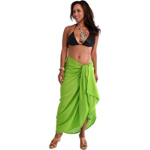 Womens Plus Size Fringeless (TM) Swimsuit Sarong (Lime Green)