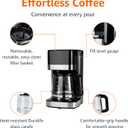 Amazon Basics 12 Cup Drip Coffee Maker with Glass Carafe (1.9 Qt), Auto Shut-off, Auto Pause, Removable Filter Basket, Black & Silver