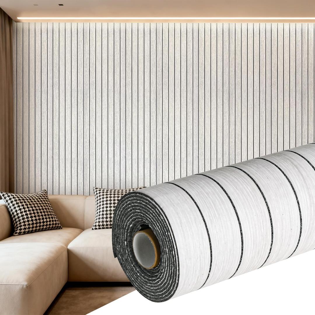 Peel and Stick 3D Wall Panel, Bright Gray, 15.7 x 118 in