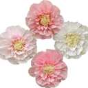 Mybbshower Crepe Paper Flower for Wall Psprt Pom Pom Decor Girls Birthday Party Backdrop Baby Shower Nursery Room Decoration Pack of 4 (Blush Pink White)