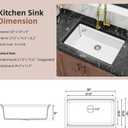 Davivy 30 Inch White Granite Composite Sink Workstation, 30 X 18 White Undermount Kitchen Sink, Dual Mount Installation, Deep Single Bowl with Accessories