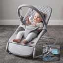 Orzbow Electric Baby Rocker with Innovative Auto Rocking Motion, Adaptable 3-Speed, Smart Tap Sensing, Soothing Sounds, and 3 Recline Positions, 2-in-1 Automatic Baby Rocker Chair, Grey