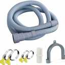 Elyfree 10ft Washing Machine Drain Hose, Universal Drain Hose Extension Kit for Washer, Dishwasher, Flexible Discharge Hose for LG/GE/Samsung, Fit up to 1-1/2 Inch Drain Outlets (10)