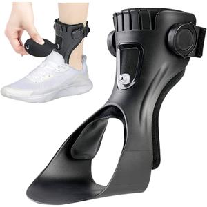 AFO Drop Foot Brace, Upgraded Medical Foot Up Ankle Foot Orthosis Support with Inflatable Airbag for Hemiplegia Stroke Shoes Walking Foot Stabilizer (Right, S)