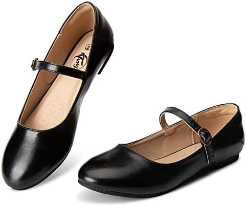 Trary Mary Jane Ballet Flats, Black Flats for Women, Ankle Strap Dressy Comfortable Flats, Size 8,5