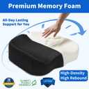 YOUFI Ergonomic Memory Foam Wheelchair Seat Cushion with Waterproof Layer | Soft Support for Sciatica, Hip & Low Back Pain Relief, Removable Cover, Pressure Relief Chair Cushion, Black