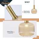 BOKT Modern 2-Pack Glass Pendant Lights Open Amber Ball Ceiling Pendant Lighting Fixture Adjustable Cord Hanging Light Lights Set of Two for Kitchen Island Entryway Dining Room