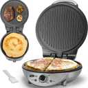 FineMade Electric Griddle Nonstick, Multi-Funtional Quesadilla Maker 10 Inch, Electric Grill Indoor, Pancake Griddle & Pan, Smokeless Indoor Grill, Non-stick Surface, Silver
