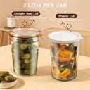 Freshmage Canning Jars 27 oz 2 Pack, Sourdough Starter Jars with 2 Lids Per Jar (Glass Sealing Lid & Plastic Lid), 800ML Wide Mouth Airtight Glass Storage Containers for Pickles, Yogurt, Pasta, Cereal