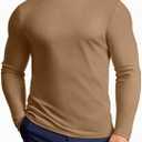 Vssjavun Mens Mock Turtleneck Long Sleeve Shirts Casual Slim Fit Undershirt Lightweight T-Shirt for Outdoor & Business