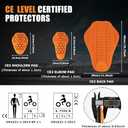 PSLER Full CE Level 2 Certified Motorcycle Armor Back Pad Elbow and Shoulder Protection Pads Set,Motorcycle Armor Back Protector Inserts for Motorcycle Jackets,5PCS