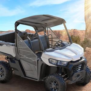 Kemimoto Hard Roof Top Plastic Rooftop Compatible with Can Am Defender HD8 HD10 XMR 2016-2024 2-piece Combination Roof OE replacement #715002430 Dustproof Sunshade Black Accessories