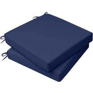 AAAAAcessories Outdoor Seat Cushions for Chairs, Waterproof, Fade-Resistant, 17" x 16" x 2", Patio Furniture Replacement Cushions, Set of 2, Navy Blue