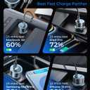 LISEN 200W Car Charger USB C Fast Charge [Gan] PD 140W Fast Car Charger USB C, 3 Port Type C Fast Charging for Multi Device, for iPhone 17 16 15 14 13 12, MacBook Neo, Laptop, iPad, Samsung S26 S25