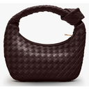 Knotted Woven Leather Handbags Tote with Detachable Bow For Women, Trendy Hobo Dumpling Purse Bag 2024.