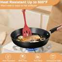 Silicone Spatula Turner Set, 4 Pack, 600F Heat Resistant Cooking Spatulas, Spoons, BPA Free & Non-Stick Kitchen Utensils, Ideal for Flipping Egg, Pancake, and Serving, Dishwasher Safe (Red)