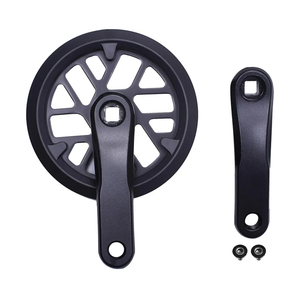PROWHEEL Junior & Kids Crankset Square Hole Bike Crank Arm Set,Double ChainWheel and Replacement Chain Guard, 6.5"