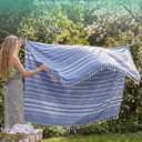 Giant Huge Thin Boho Throw Blanket Turkish Beach Blanket Towel Jumbo Extra Large XL XXL Big Oversized Outdoor Picnic Accessories Travel Essentials for Family Camping Gears Must Haves Yard Mat Navy