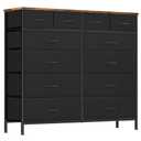 Large Dresser for Bedroom with 12 Deep Drawers, Tall Fabric Drawer Dresser, Chest of Drawers for Closet, Nursery, Living Room, Laundry, Entryway, Hallway (Black)