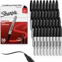 Sharpie Fine Tip Black Permanent Marker 36 Count Bulk Set Plus Bonus S-gel Pen