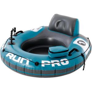 INTEX 56843EP River Run 1 Pro Inflatable Floating Lounge: GoPro/Phone Mount  Built-in Cup Holder and Storage Compartment  Durable Grab Handles  Easy-to-Use Connectors  220lb Weight Capacity (Teal)