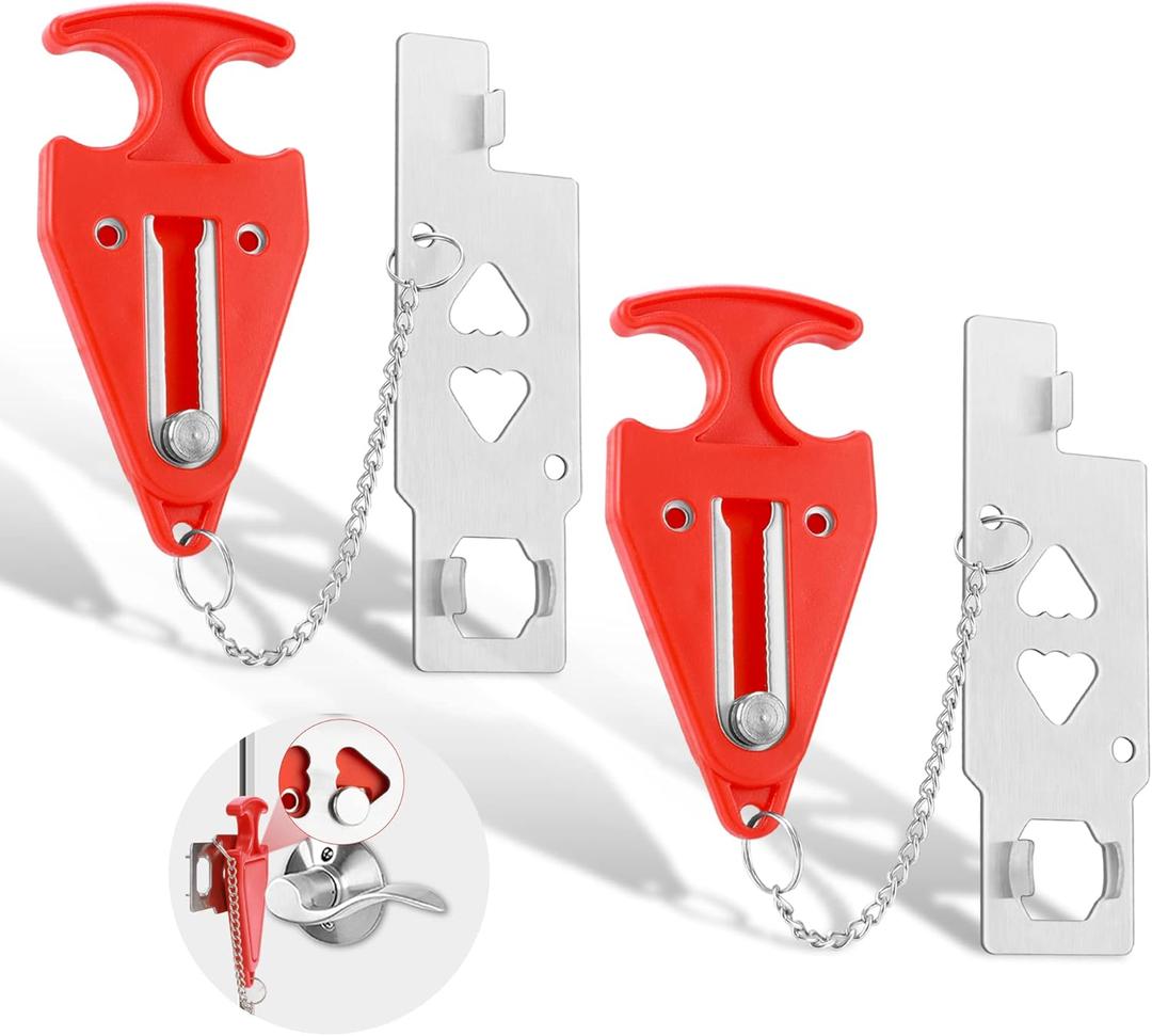 2Pack Upgrade Portable Door Lock Home Security Door Locker Travel Lockdown Locks for Additional Safety and Privacy Perfect for Traveling Hotel Home Apartment College