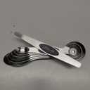 Magnetic Measuring Spoons Set Stainless Steel with Leveler, Stackable Metal Tablespoon Measure Spoon for Baking, Cups and Spoon Set Kitchen Gadgets Apartment Essentials Fits in Spice Jars (Silver)