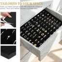 DOITOOL Black Velvet Ring Organizer Foams, 5 Pack Jewelry Box Foams Inserts for Earrings, Sponge Holder Pad, Storage Showcase Display Tray for Jewelry Showcase, Storage Display (11x7in)