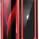 SUPCASE [Unicorn Beetle EXO Series] Case for iPhone SE 3rd Gen (2022) / iPhone SE 2nd generation (2020) , Premium Hybrid Protective Clear Bumper Case for iPhone SE /7/8 (Red)