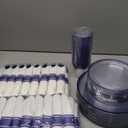 Goodluck 350 Piece Dark Blue Plastic Dinnerware Set for Party, Clear Disposable Plates for 50 Guests, Include: 50 Dinner Plates, 50 Dessert Plates, 50 Pre Rolled Napkins with Cutlery Set, 50 Cups