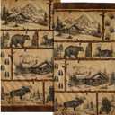 Giwawa Vintage Bear Deer Hand Towels Set of 2 Forest Cabin Face Bath Fingertip Towel Soft Absorbent Dish Wash Cloth Kitchen Bathroom Home Decor