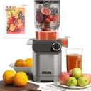 Anybear Cold Press Juicer, 200W Masticating Slow Juicer 4.3" Large Feed Chute Fit Whole Fruits Vegetables | Upgraded Auger | Tritan Material | BPA Free | Juice Recipes (Silver)