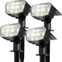 TECKNET Spot Lights Outdoor with 59 LED, 4 Pack Solar Lights Outdoor Waterproof IP65, Auto On/Off Solar Spot Lights, 3 Lighting Modes Solar Powered Garden, 2-in-1 Solars Landscape Light (Cool White)