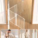 Babelio Extra Tall No Bottom Bar Baby/Dog Gate, 34" H, 27.5-40.6" W, White