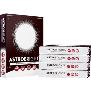 Astrobrights Printer & Copy Paper, 8.5" x 11", 28lb/105gsm, 97 Brightness, White, 5 reams of 300 sheets per ream, 1,500 sheets per carton (91738-01)