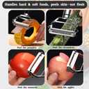 Stainless Steel Multifunctional Double-Sided Peeler - Easily Peel Fruits, Melons, Potatoes and Shredded Papers, Great for Home Cooking (Vegetable Peeler-1) (Vegetable Peeler)