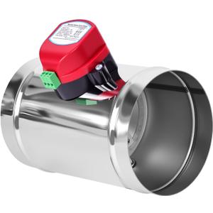 5" Motorized Duct Damper,On/Off Backdraft Damper Control, Stainless Steel Airflow Control Damper for HVAC System, 24V AC