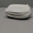 Cutiset Porcelain Dessert, Salad Plates, Set of 6, White (7 inch, Square)