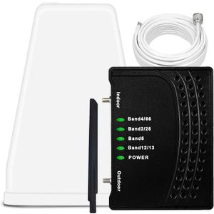 Cell Phone Booster for Home & Office,Up to 2,000 sq ft,Cell Phone Signal Booster with Band 66/25/2/4/5/12/13/17,Boost 5G 4G Data for All U.S. Carriers FCC Approved