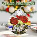 Christmas Ornaments: Stained Glass-Style June Birth Flower Ornament  Christmas Tree Decorations, Holiday Party Gifts, Mother's Day & Birthday Gifts for Women, Mom & Grandma | Birth Flower Gift