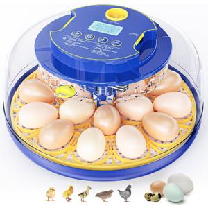 18 Chicken Egg Incubators for Hatching Eggs: Egg Incubator with Automatic Egg Turning and Humidity Control - Egg Candler - Temperature & Humidity Display - Used to Hatch Quail, Chicken, Duck and Goose