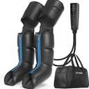 FIT KING Rechargeable Leg and Foot Massager - Cordless Air Compression Full Leg Boots Massager for Circulation and Recovery - Pressure Sensor & LCD Display - 3 Modes 10 Intensities 5 Timer Functions