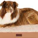 Furhaven Cooling Dog Sofa Bed  Memory Foam Couch with Bolsters, Textured Plush & Water-Resistant Cover, Washable Cover - Camel, Jumbo